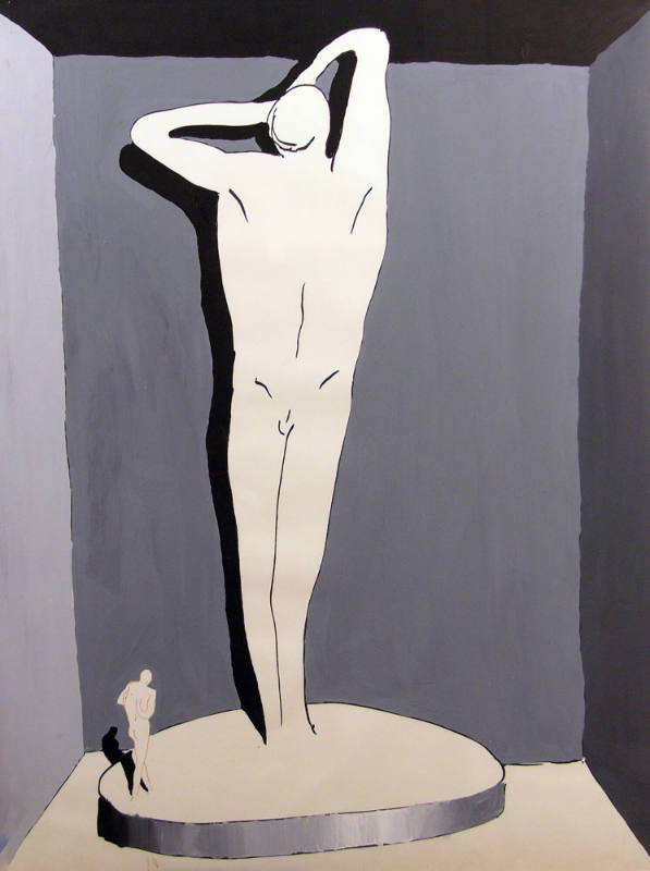 White Statue with Gray