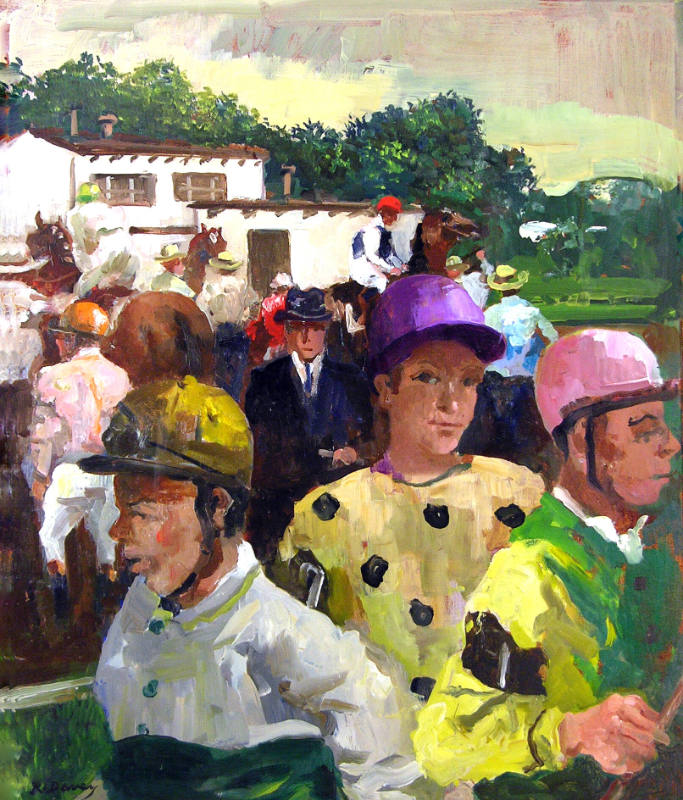 Jockeys Leaving the Track