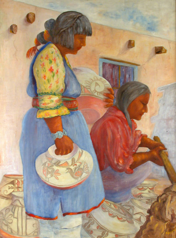 Two Women with Pottery