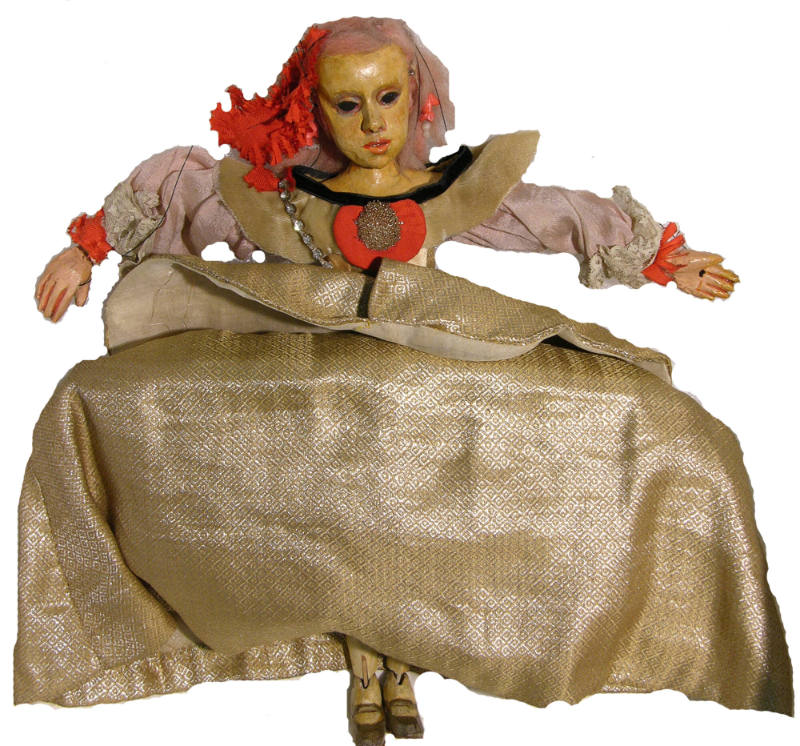 Gustave Baumann, Infanta, ca. 1940, Wood, fabric, paint, feathers, beads, copper wire and leath…