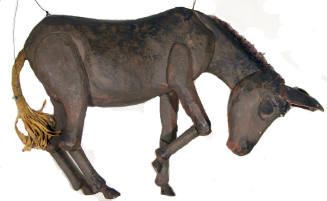 Gustave Baumann, Donkey (Miguelito), ca. 1940, Wood, leather, yarn and paint, 10 1/4 x 19 x 3 1…