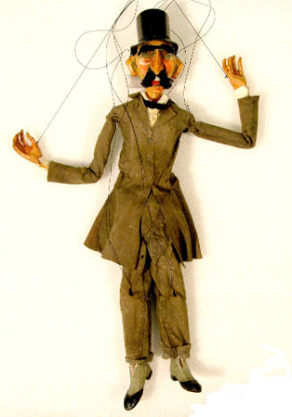 Gustave Baumann, Lord Leffinghoop, n.d., Painted wood, fabric, leather, and beads, 17 x 4 x 2 7…