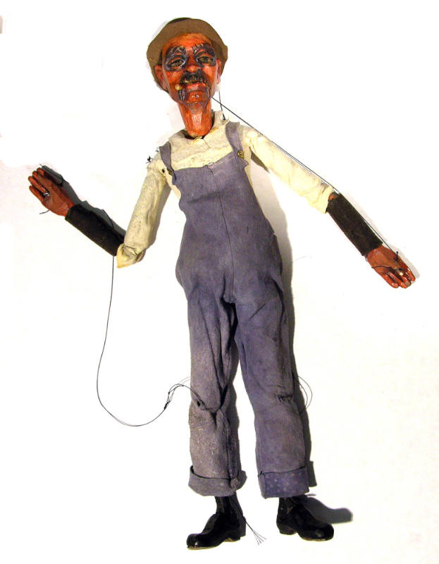 Gustave Baumann, Hardpan, ca. 1940, Painted carved wood, leather, felt, ribbon, 17 1/2 x 4 1/4 …