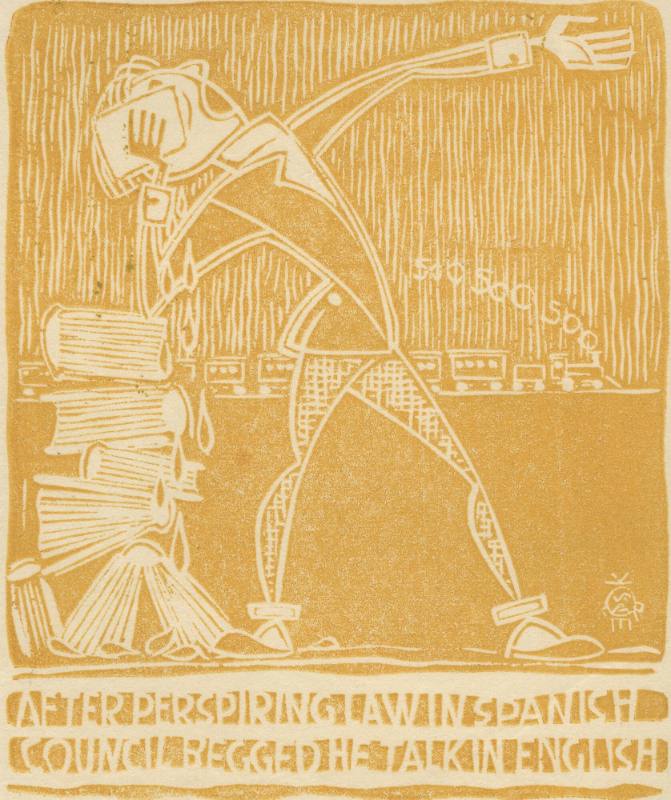 Gustave Baumann, Illustrations after a Play: "After Perspiring Law ...", 1923, Image: 8 x 6 5/8…