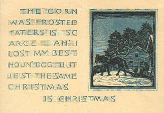 Greeting Card for 1916: "The Corn Was Frosted ..." (interior)