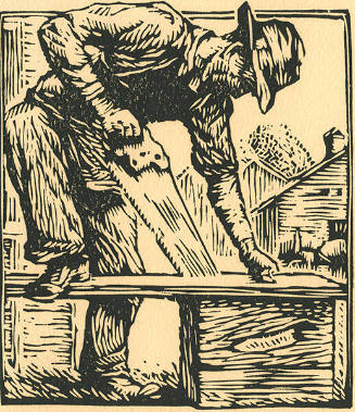 Illustration for Chips an' Shavings: Man with Saw
