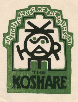 Gustave Baumann, Design for a cover: Delightmaker of the Southwest, ca. 1920, color woodcut, 7 …
