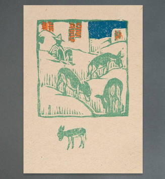 Gustave Baumann, Greeting Card for 1924: "Greeting from the Land of Mañana" (interior), 1923, c…