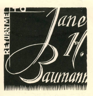 Bookplate for Jane H. Baumann