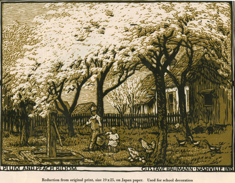 Plum and Peach Bloom (Double sided print)