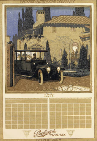 Illustrations for the Packard Motor Car Company Calendar of 1917: July and August