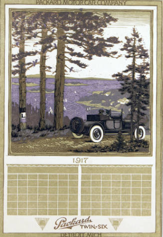 Illustrations for the Packard Motor Car Company Calendar of 1917: November and December