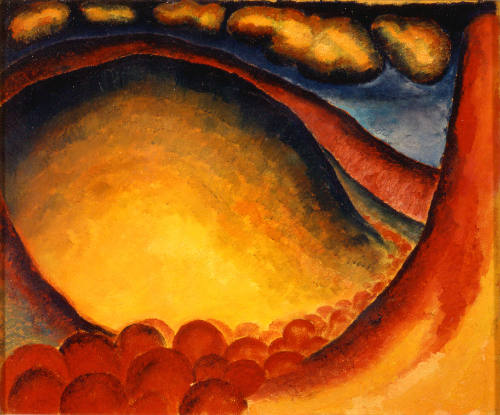 Georgia O'Keeffe, Palo Duro Canyon (Special No. 21), 1916-1917, oil on board, 13 3/8 x 16 1/8 i…