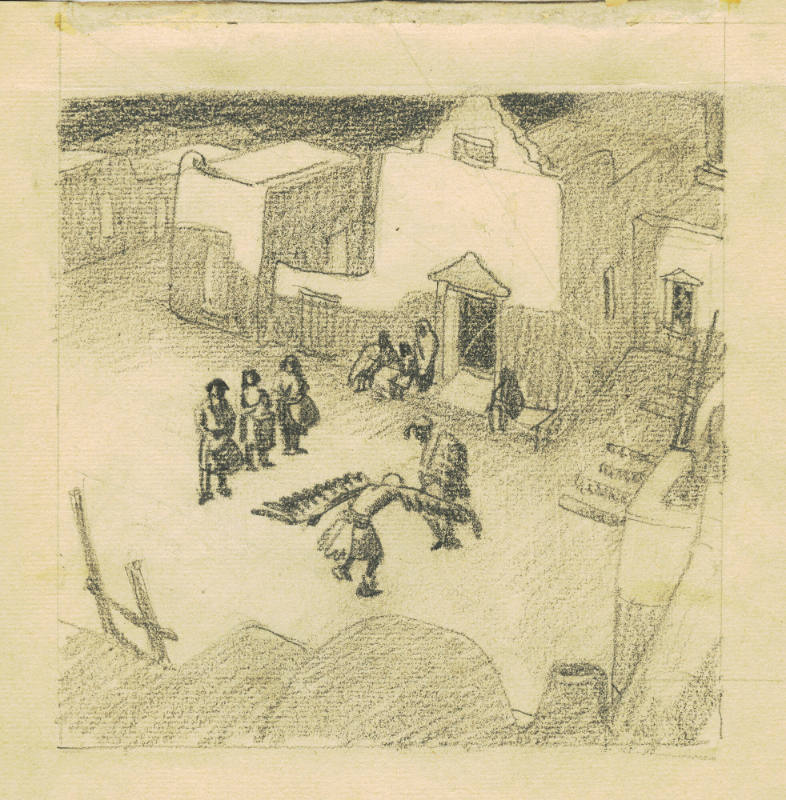 An Eagle Ceremony at Tesuque Pueblo (sketch)