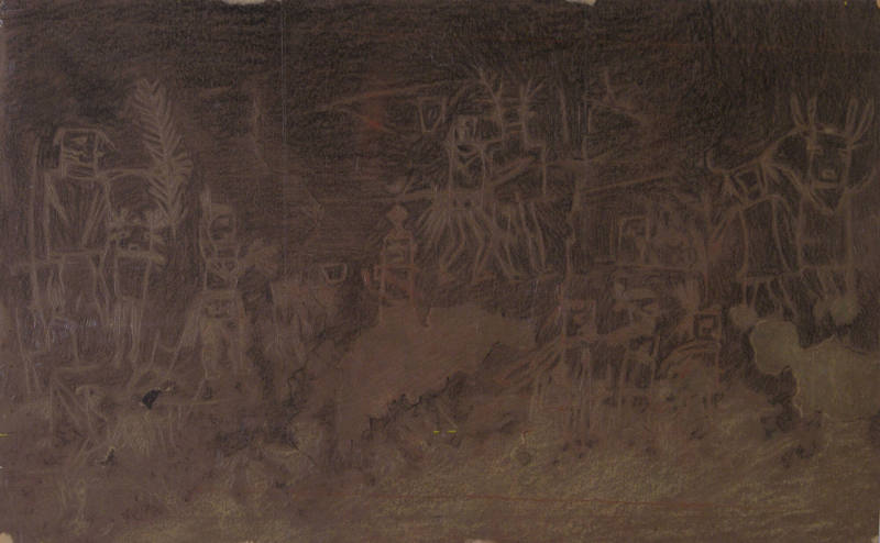 Cliff Dwellers Ceremony, from Frijoles Canyon Pictographs