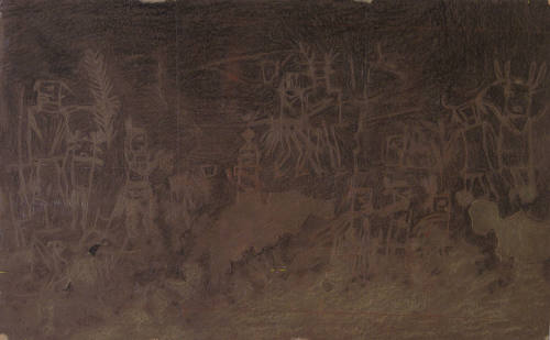 Cliff Dwellers Ceremony, from Frijoles Canyon Pictographs
