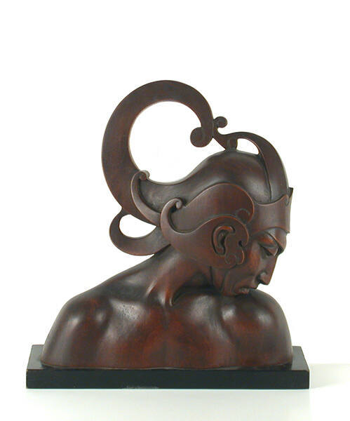  Allan Clark, Javanese Actor, 1928, mahogany with dark stain, 13 1/2 × 4 1/2 × 12 1/2 in. Colle…