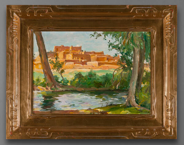 Joseph Henry Sharp, North Pueblo, Taos, New Mexico, n.d., oil on canvas, 10 1/8 x 14 1/16 in. C…