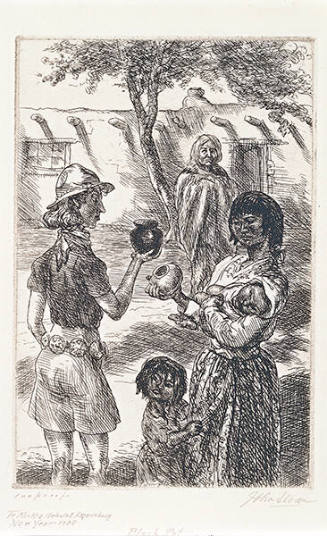 John Sloan, Black Pot, 1925, etching, 5 7/8 x 3 15/16 in. Collection of the New Mexico Museum o…