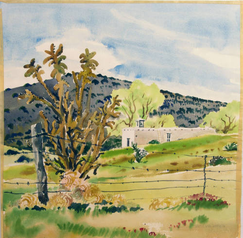 Untitled (landscape with church)