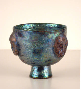 Footed Bowl with Faces