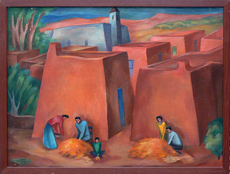 James Stovall, Corn Huskers, 1938, oil on Masonite, 19 7/8 × 23 1/2 in. On long term loan to th…