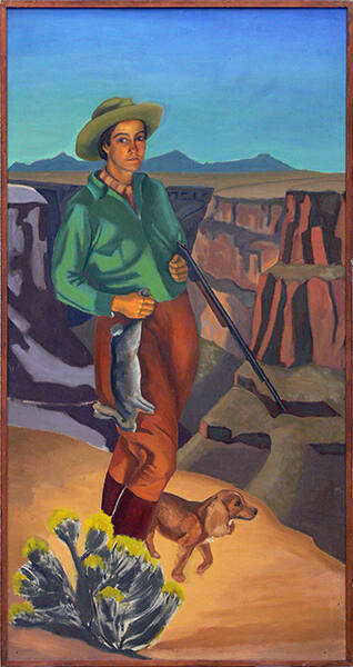 Helen Greene Blumenschein, The Huntress, A Self-Portrait, 1930, oil on canvas, 71 5/8 × 36 3/4 …