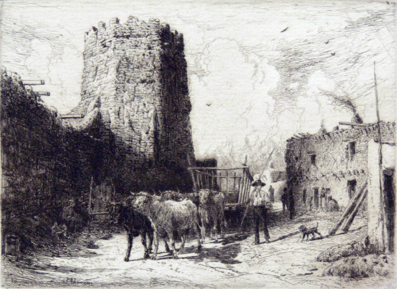 Church of San Miguel and Pueblo House at Santa Fe, New Mexico