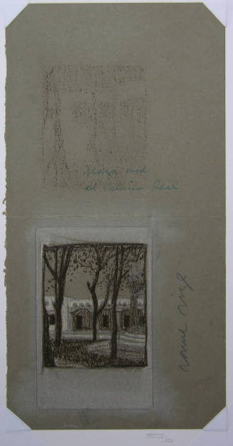 Sketch for Postcards of Santa Fe: Plaza and El Palacio Real