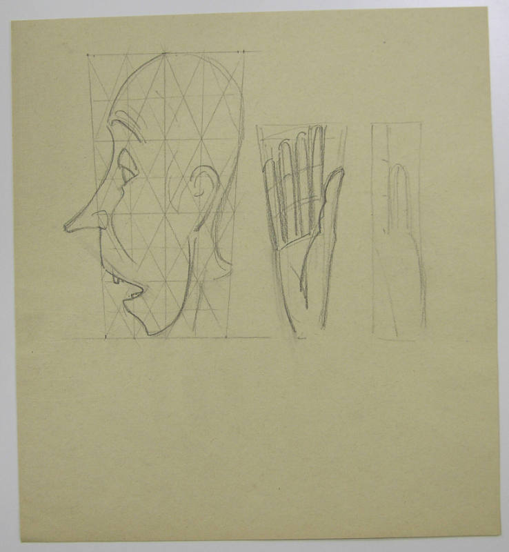 Study for Marionette Head and Hands
