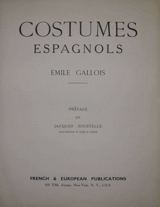 Cover Page and Preface (from the series Costumes Espagnols)
