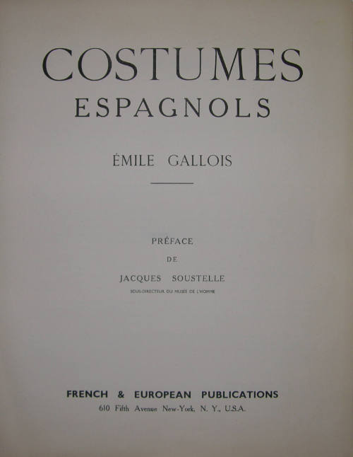 Cover Page and Preface (from the series Costumes Espagnols)