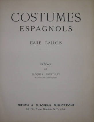 Cover Page and Preface (from the series Costumes Espagnols)