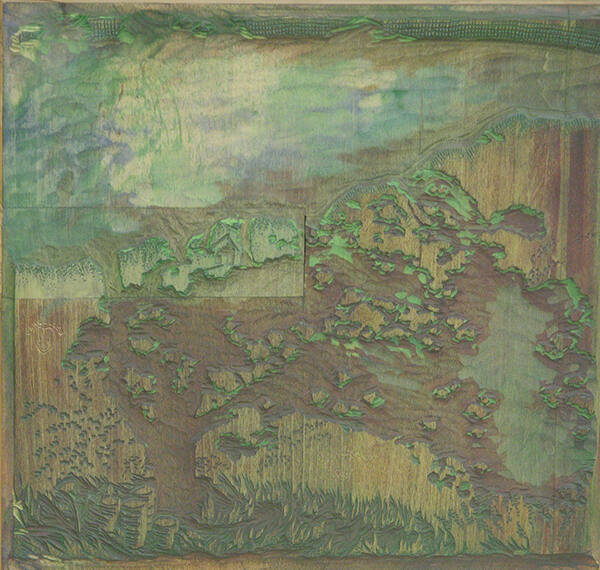 Spring Blossoms (Woodblock - Blue)