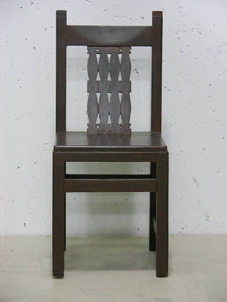 Gustave Baumann, Chair, circa 1930, wood and paint, 36 × 15 1/2 × 18 1/2 in. Collection of the …
