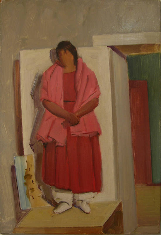 Pueblo woman in the studio