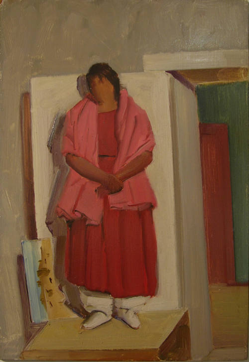 Pueblo woman in the studio