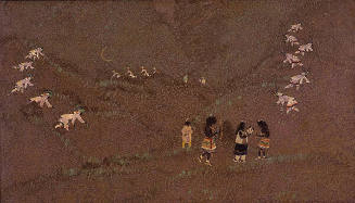 Gustave Baumann, Winter Ceremony - Deer Dance, 1922, oil on panel, 29 1/2 x 51 3/4 in. Collecti…
