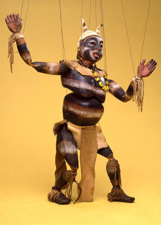 Gustave Baumann, Koshare, 1930-1933, carved wood, paint, suede, and metal, 17 x 7 in. Collectio…